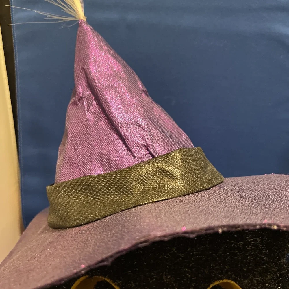 Dept 56 Halloween Black Cat Bow Tie Color Changing FIBER OPTIC Vintage 14x12